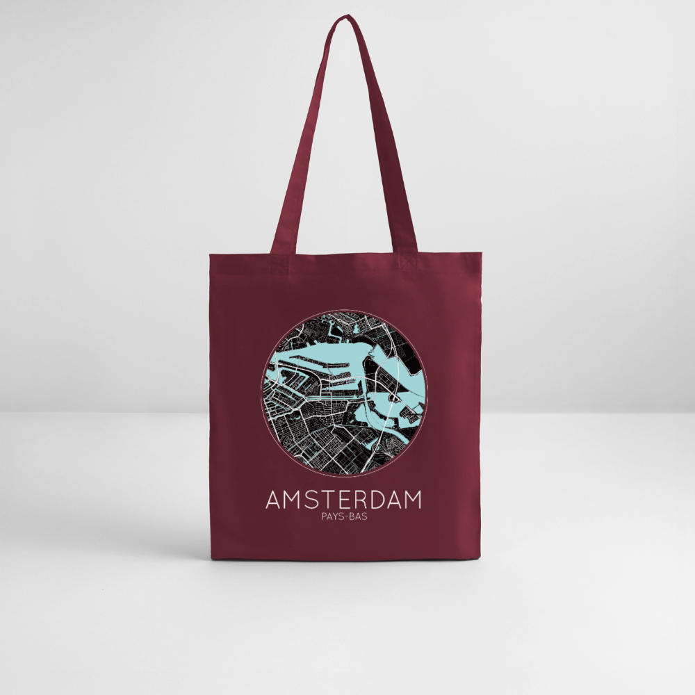 Tote Bag Amsterdam Bio – Plan d’Amsterdam - bordeaux