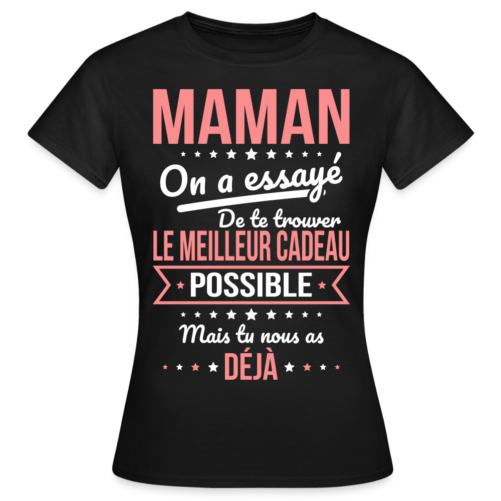 T-shirt femme maman humour - Cadeau fête des mères - noir