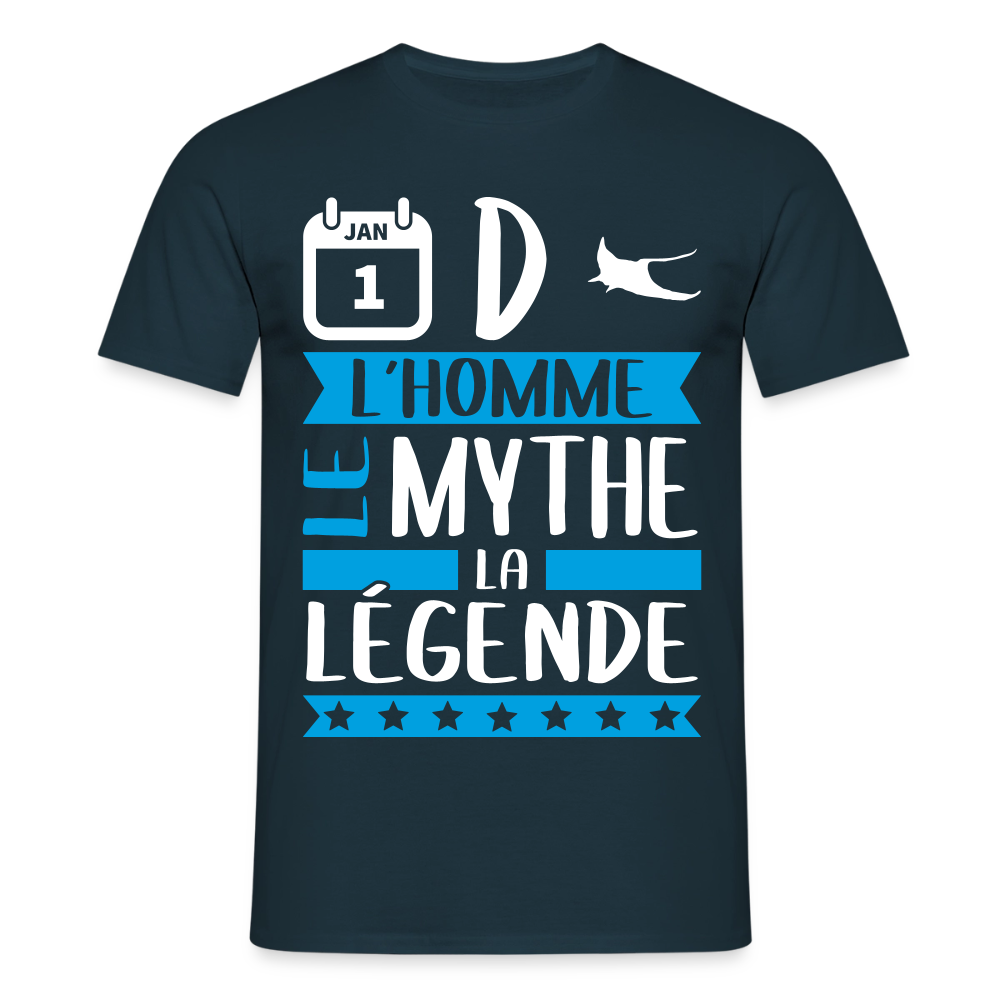 T-shirt homme André rébus – L’homme, le mythe, la légende - marine