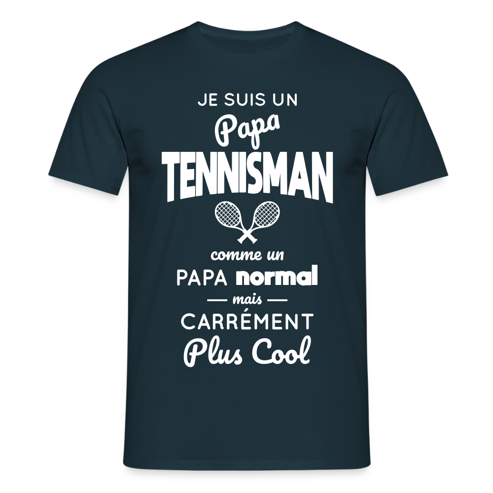 T-shirt Homme - Papa tennisman plus cool - marine