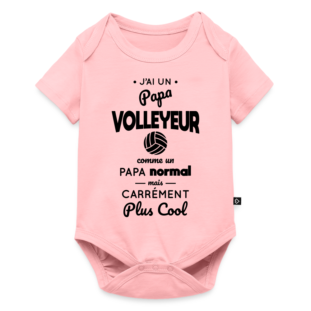 Body Bébé bio manches courtes - J'ai un papa volleyeur - rose