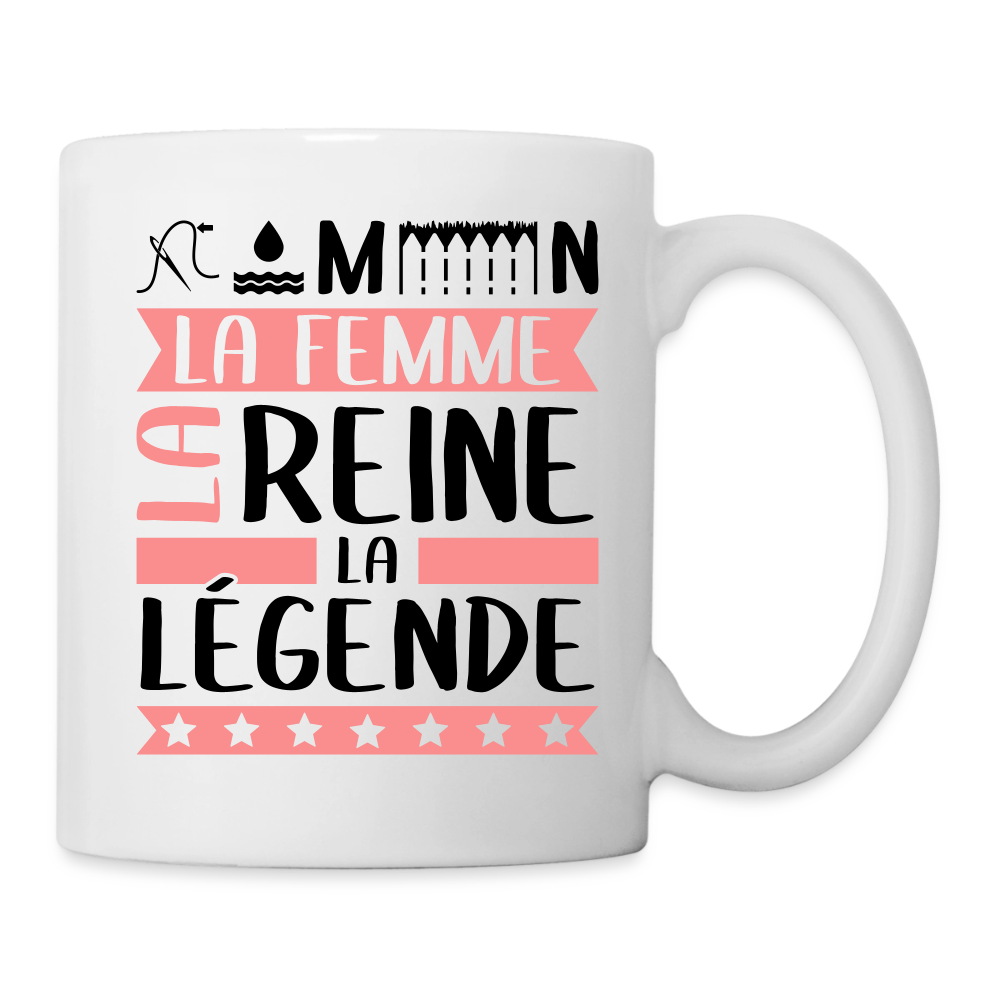 Mug blanc Philomène rébus – La femme, la reine, la légende - blanc