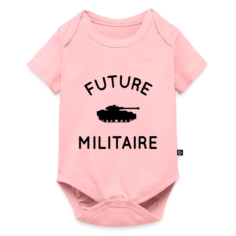 Body Bébé bio manches courtes - Future militaire - rose