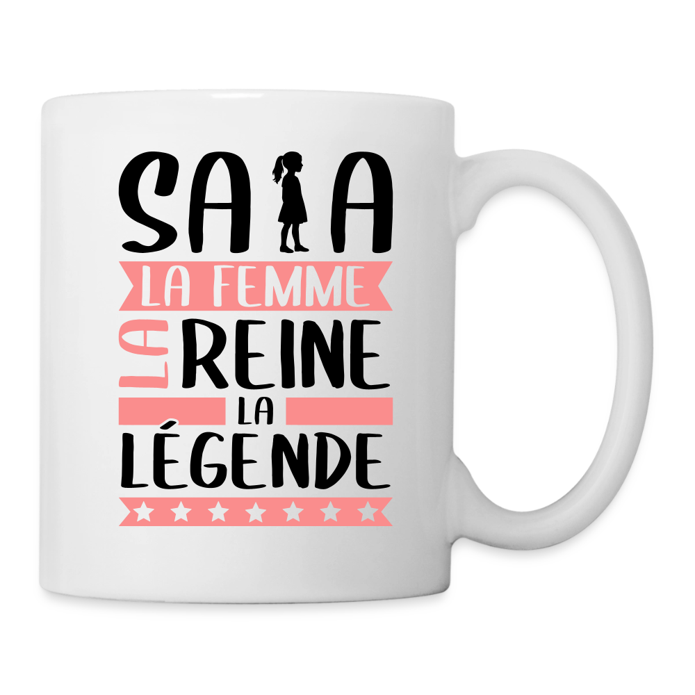 Mug blanc Safia rébus – La femme, la reine, la légende - blanc