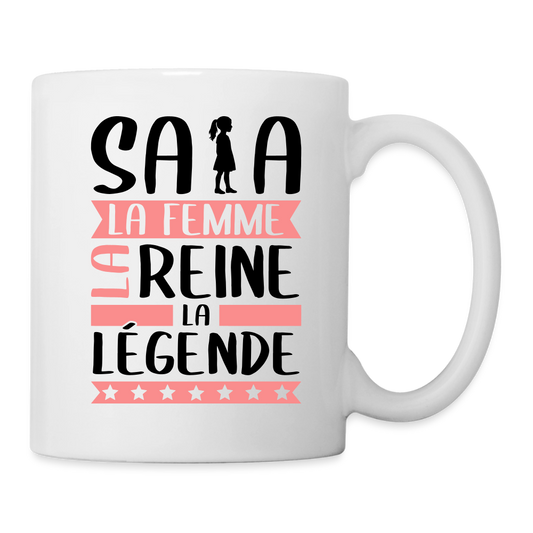 Mug blanc Safia rébus – La femme, la reine, la légende - blanc