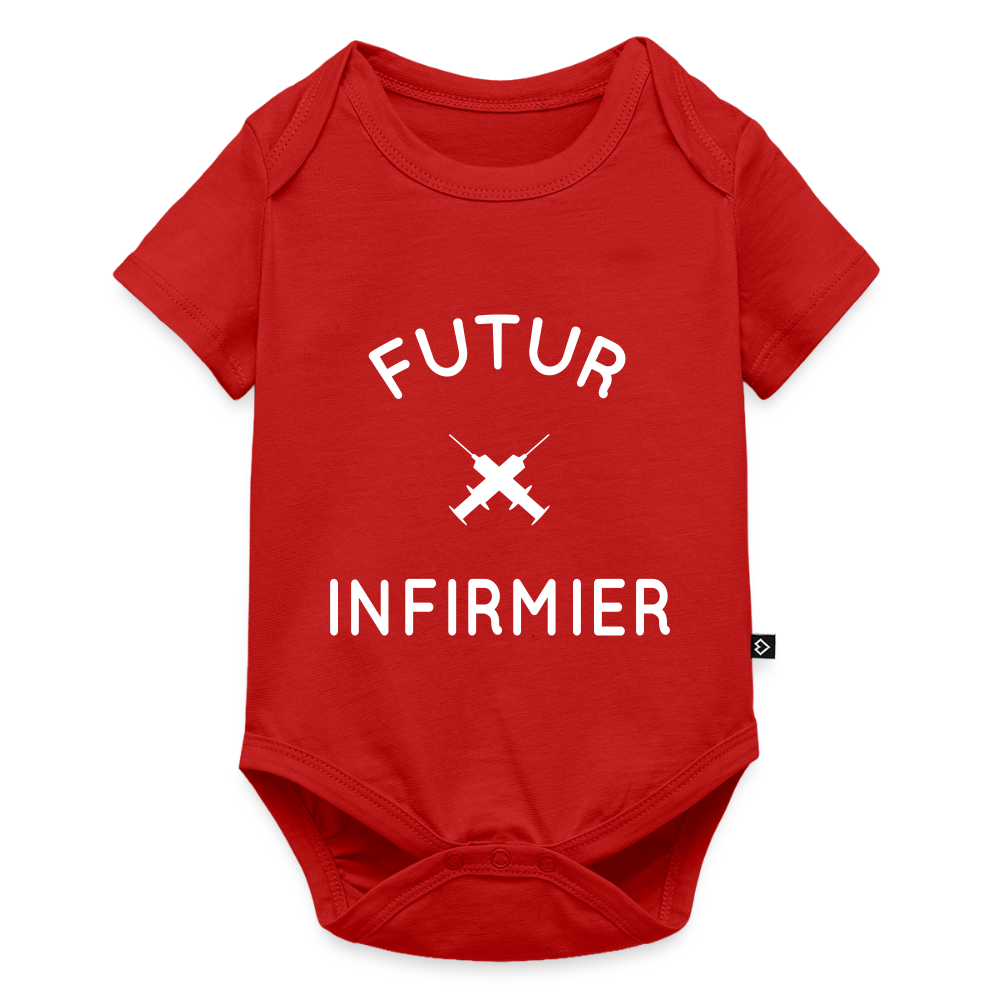 Body Bébé bio manches courtes - Futur infirmier - rouge