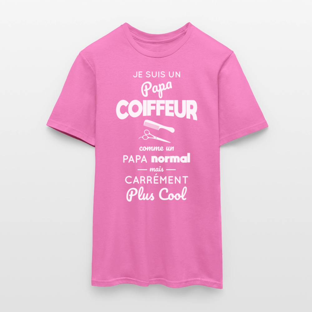 T-shirt Homme - Papa coiffeur plus cool - rose