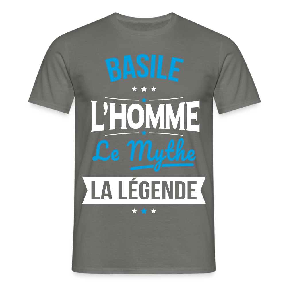 T-shirt Homme - Basile - l'Homme - le Mythe - la Légende - gris graphite