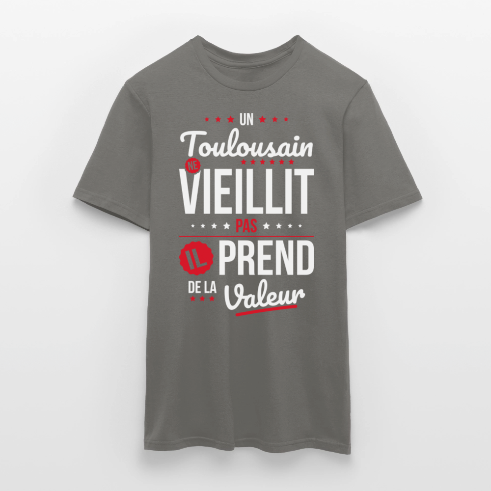 T-shirt Homme - Un Toulousain ne vieillit pas - gris graphite