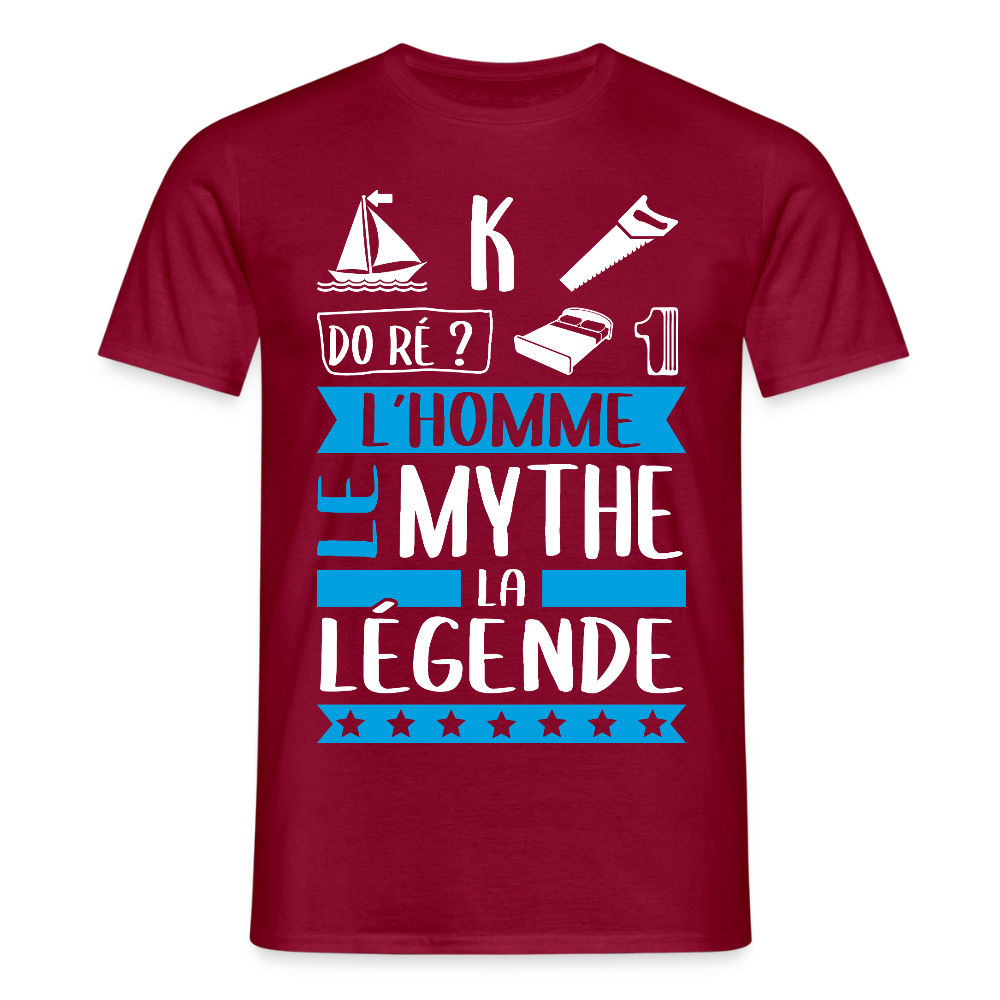 T-shirt homme Maximilien rébus – L’homme, le mythe, la légende - rouge brique