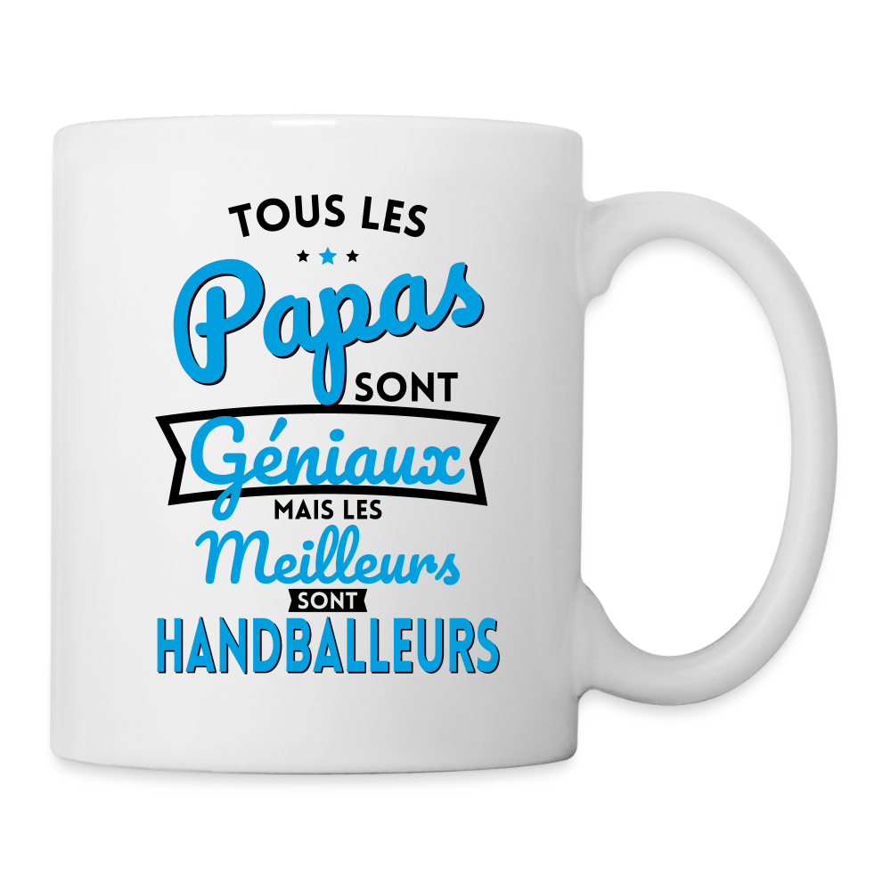 Mug blanc - Papas géniaux - Les meilleurs sont handballeurs - blanc