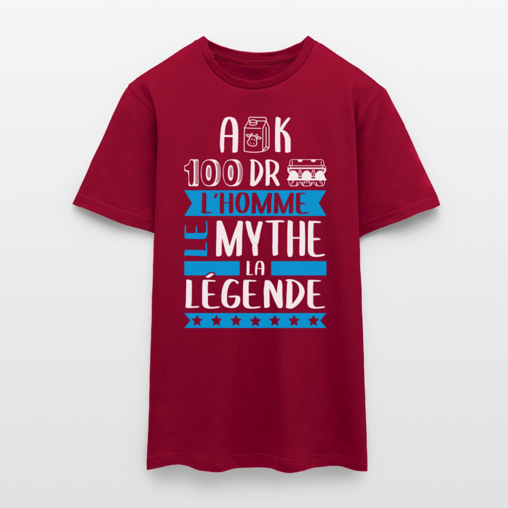 T-shirt homme Alexandre rébus – L’homme, le mythe, la légende - rouge brique