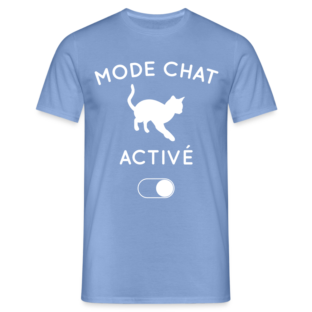 T-shirt Homme - Mode chat activé - carolina blue