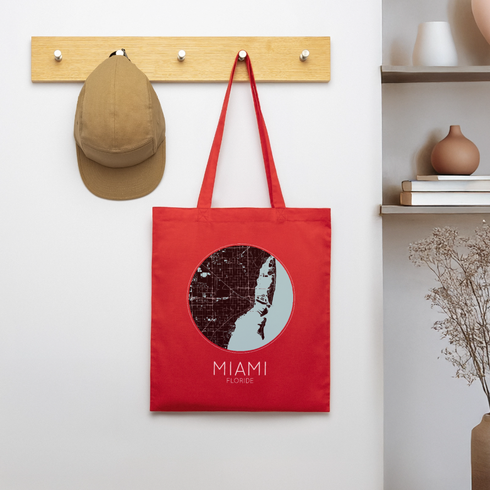 Tote Bag Miami Bio – Plan de Miami - rouge
