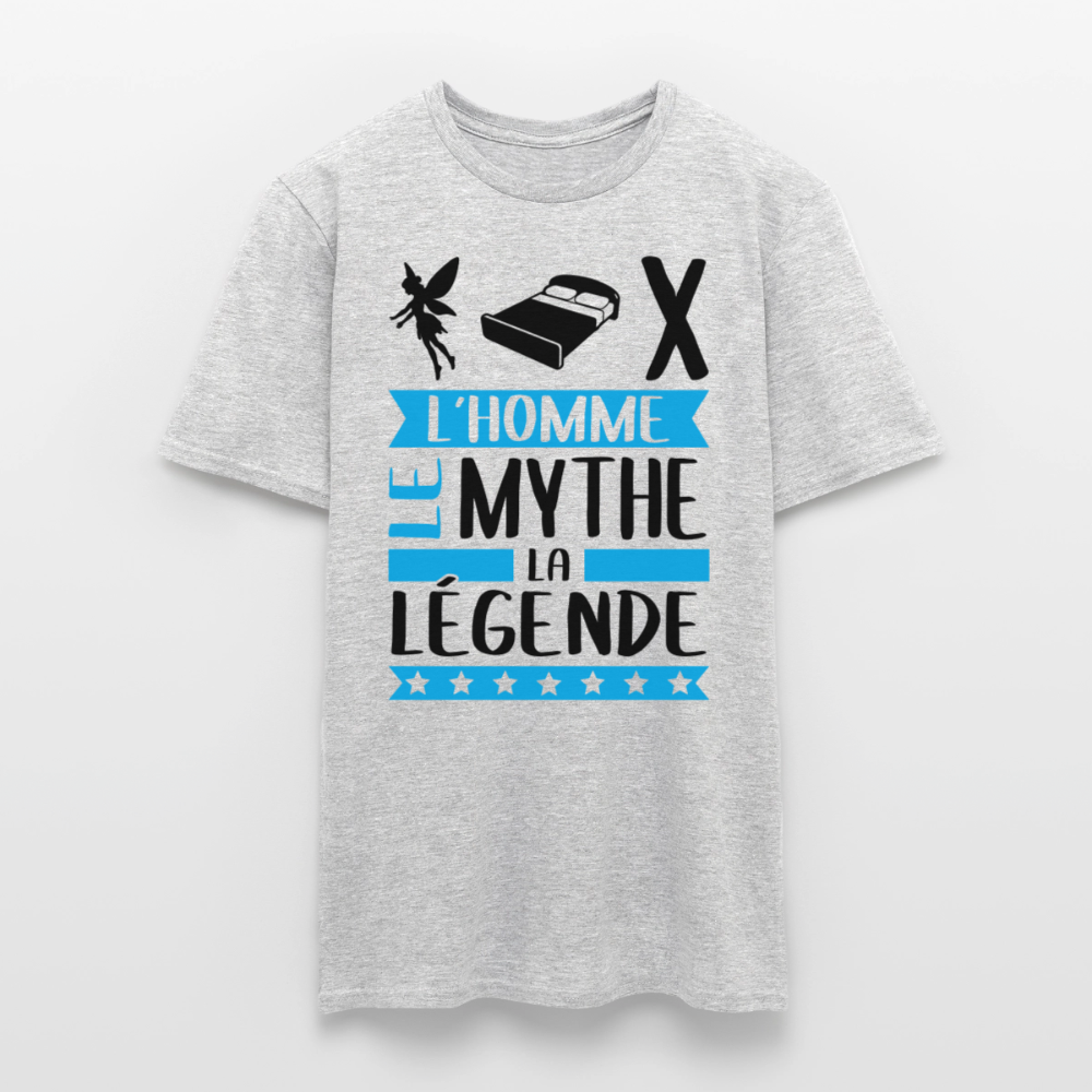 T-shirt homme coloris clair Félix en rébus – L’homme, le mythe, la légende - gris chiné