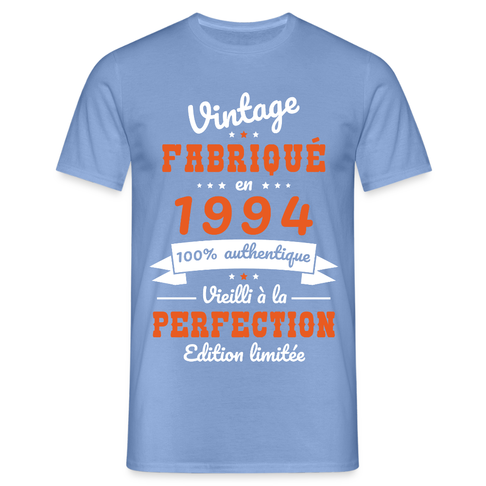T-shirt Homme - Anniversaire 31 Ans - Vintage Fabriqué en 1994 - carolina blue