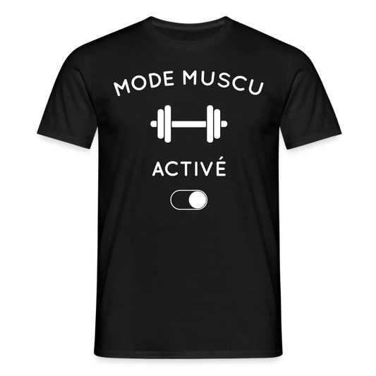 T-shirt Homme - Mode muscu activé - noir