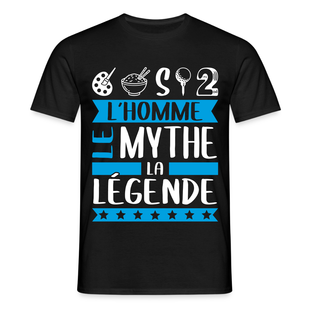 T-shirt homme Aristide rébus – L’homme, le mythe, la légende - noir