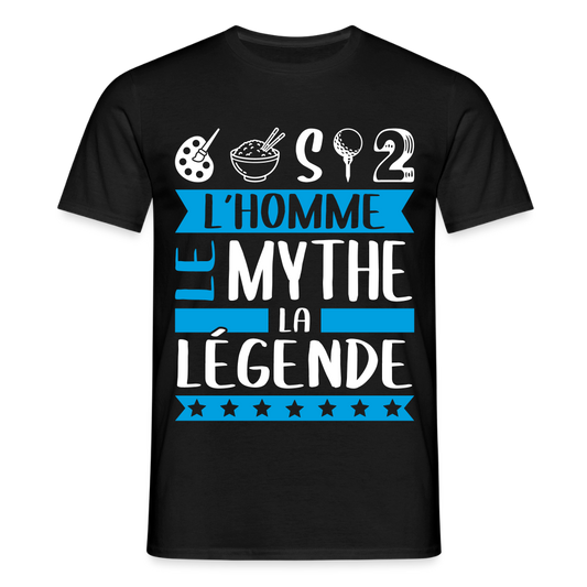 T-shirt homme Aristide rébus – L’homme, le mythe, la légende - noir