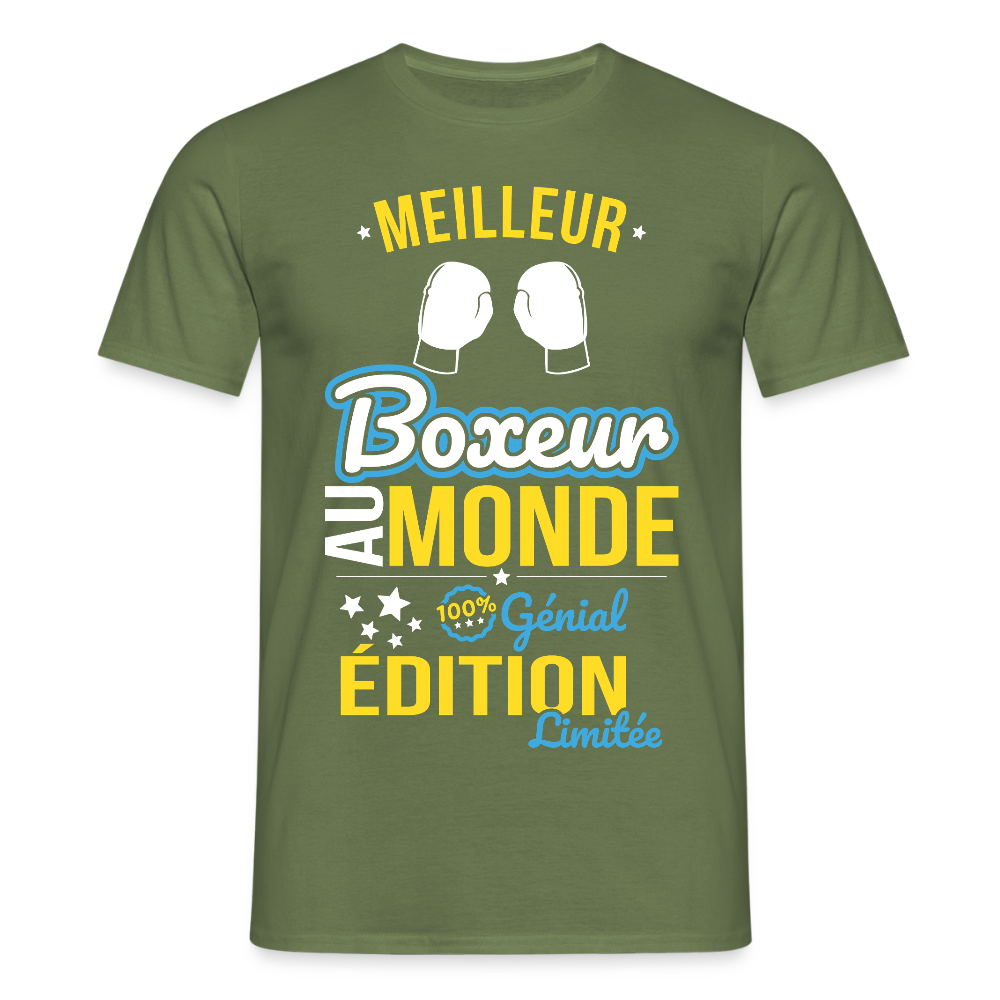 T-shirt Homme - Meilleur Boxeur au monde - 100% génial - vert militaire