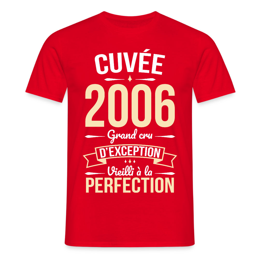 T-shirt Homme - Anniversaire 19 Ans - Cuvée 2006 - rouge