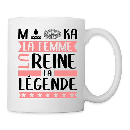 Mug blanc Monica rébus – La femme, la reine, la légende - blanc