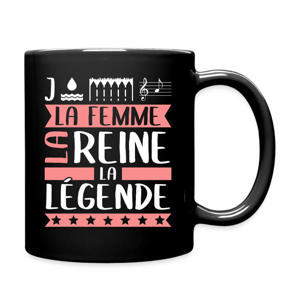 Mug uni Joëlla rébus – La femme, la reine, la légende - noir