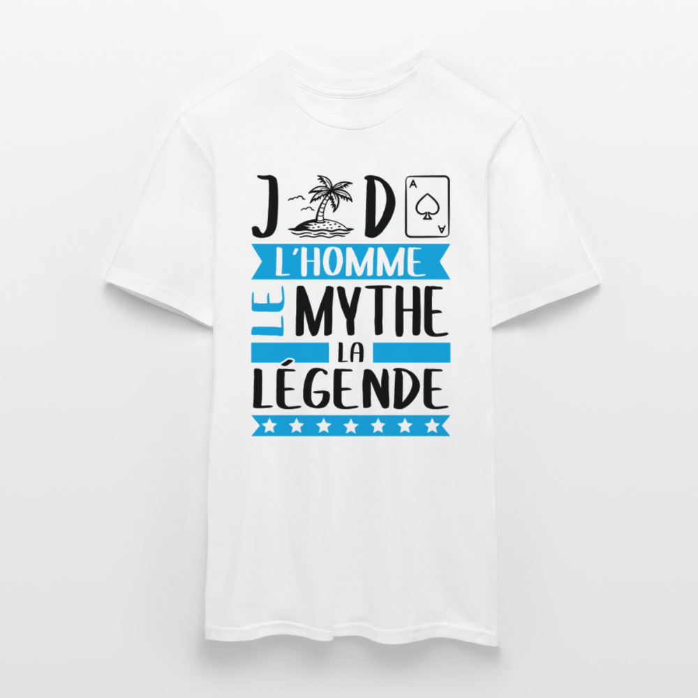 T-shirt homme coloris clair Gildas en rébus – L’homme, le mythe, la légende - blanc