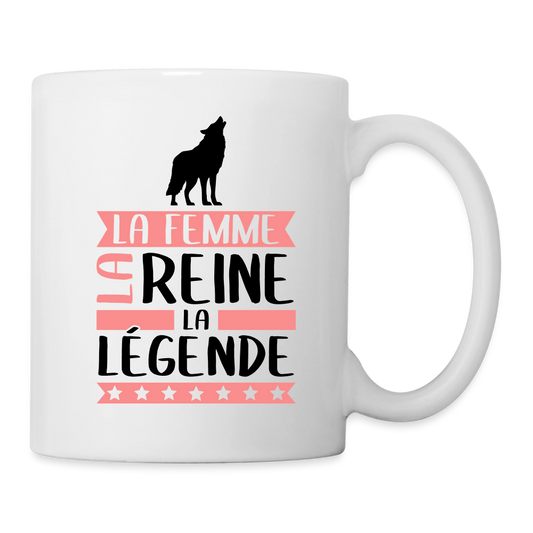 Mug blanc Lou rébus – La femme, la reine, la légende - blanc