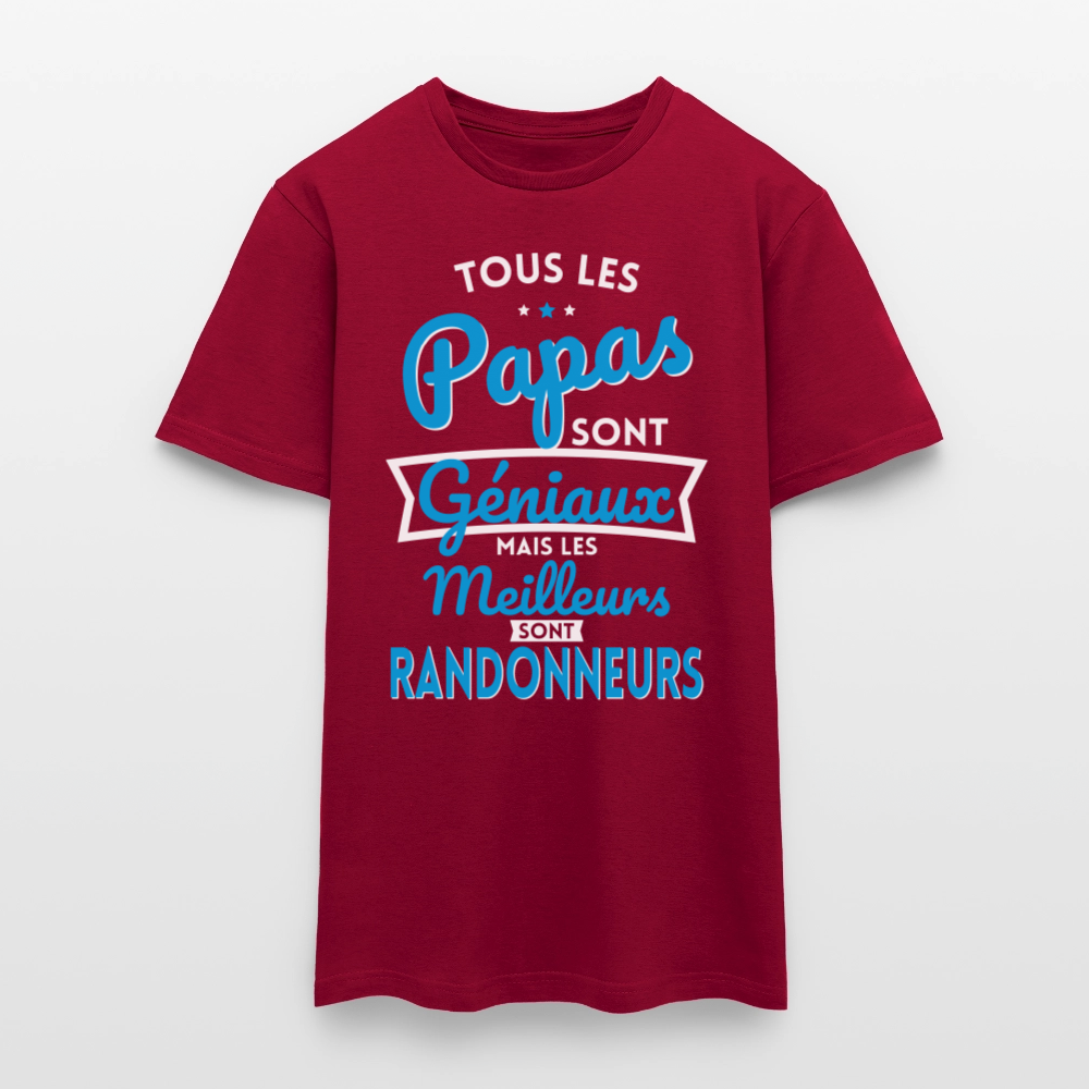 T-shirt Homme - Papas géniaux - Les meilleurs sont randonneurs - rouge brique