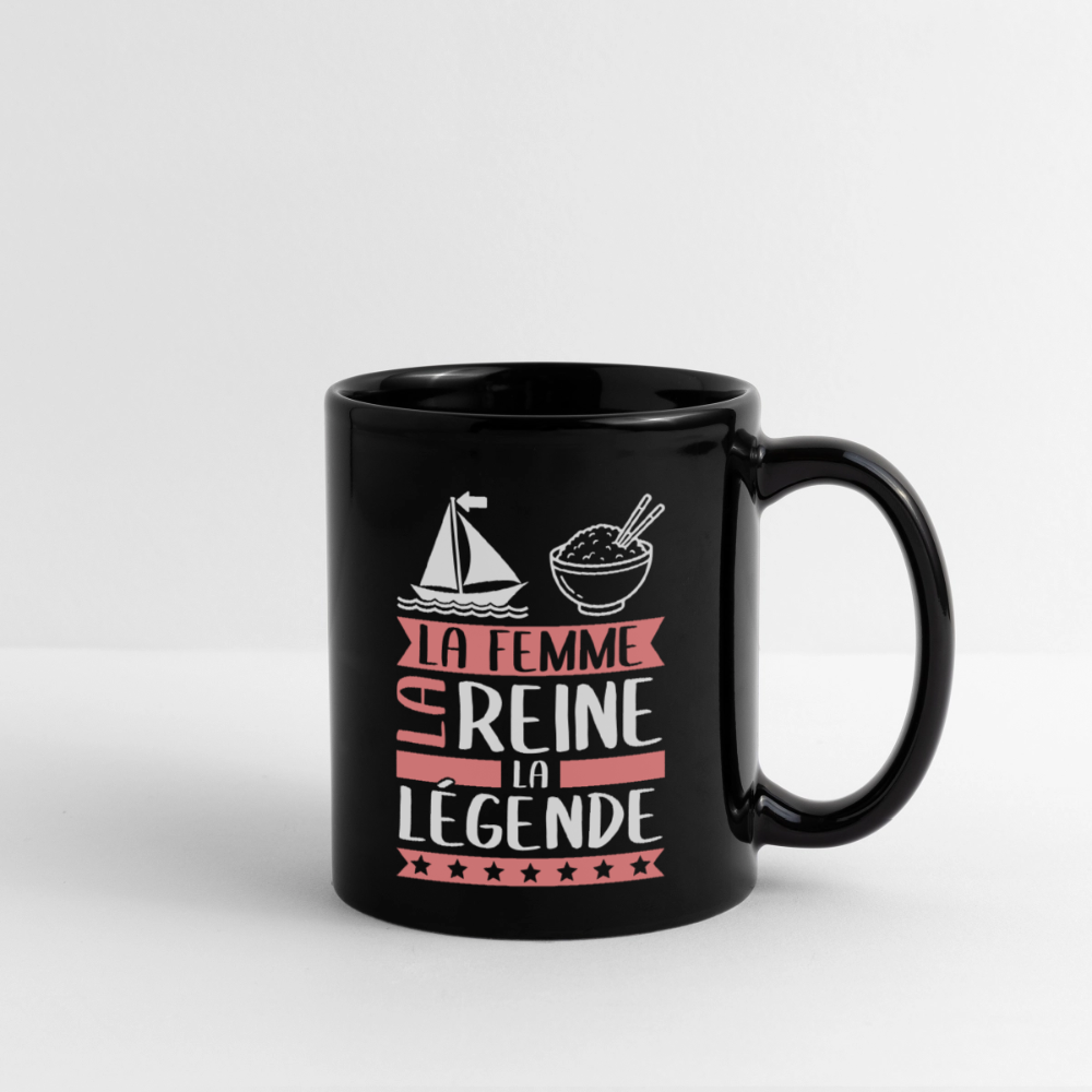 Mug uni Marie rébus – La femme, la reine, la légende - noir