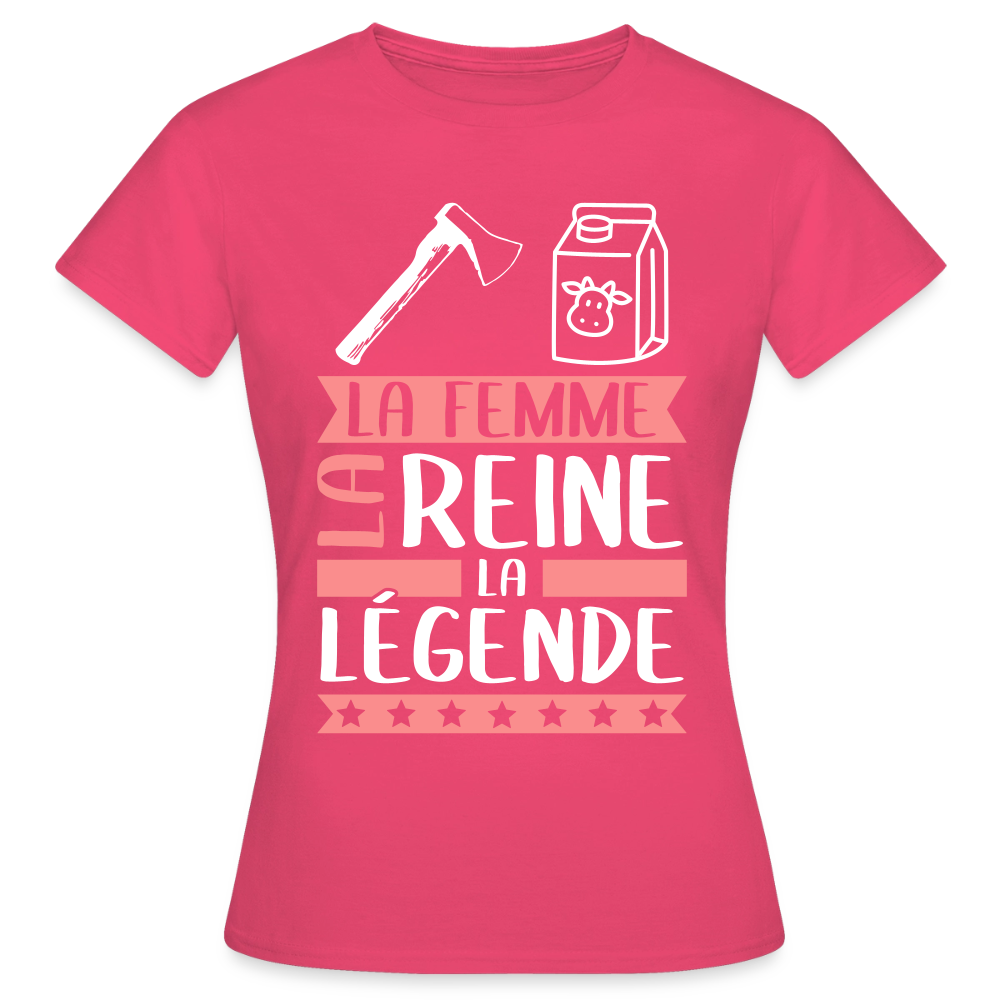 T-shirt femme Ashley rébus – La femme, la reine, la légende - rose azalée