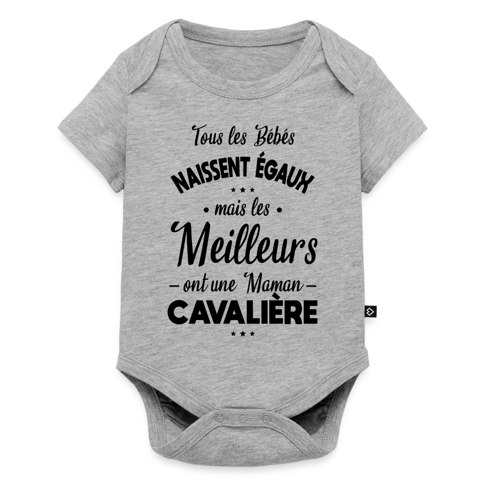 Body Bébé Humour Maman Cavalière – Idée Cadeau Équitation - gris chiné