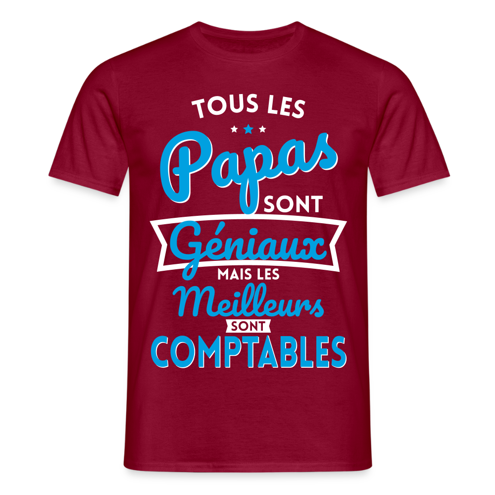 T-shirt Homme - Papas géniaux - Les meilleurs sont comptables - rouge brique