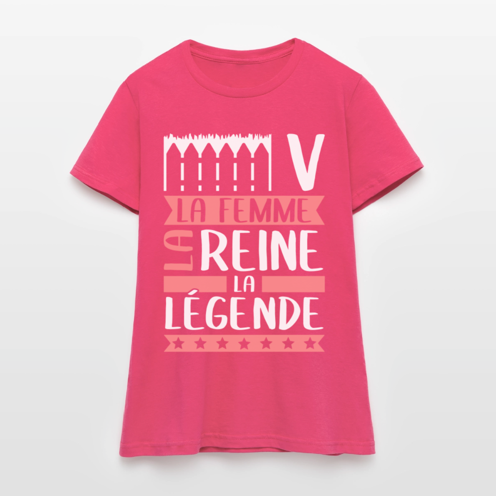 T-shirt femme Eve rébus – La femme, la reine, la légende - rose azalée