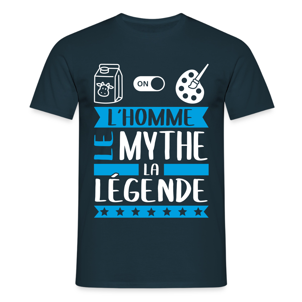 T-shirt homme Léonard rébus – L’homme, le mythe, la légende - marine