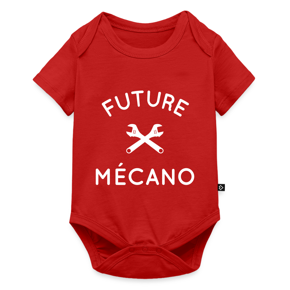 Body Bébé bio manches courtes - Future mécano - rouge