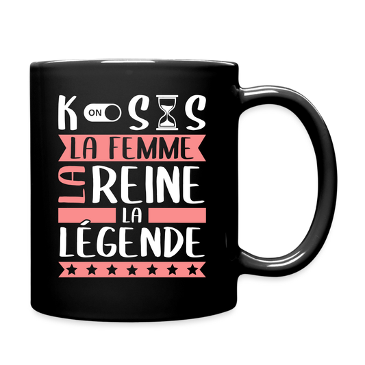 Mug uni Constance rébus – La femme, la reine, la légende - noir