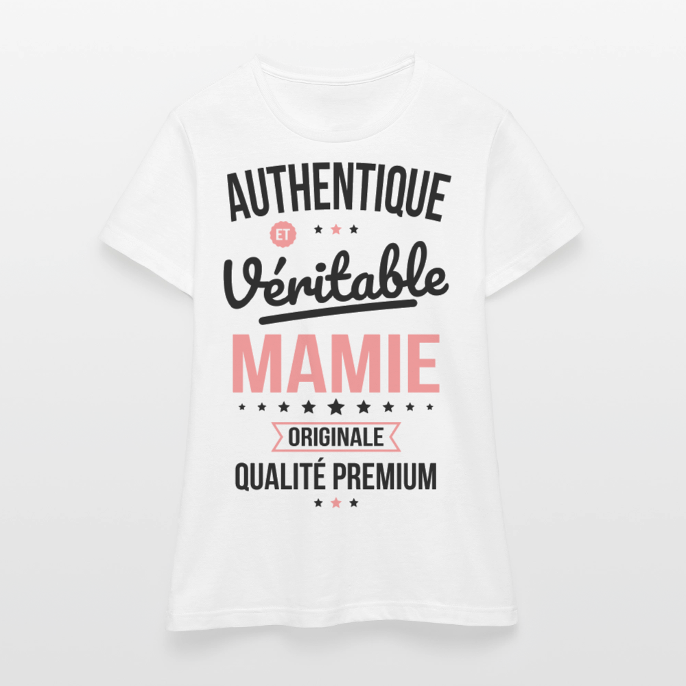 T-shirt Femme - Authentique et véritable Mamie - blanc