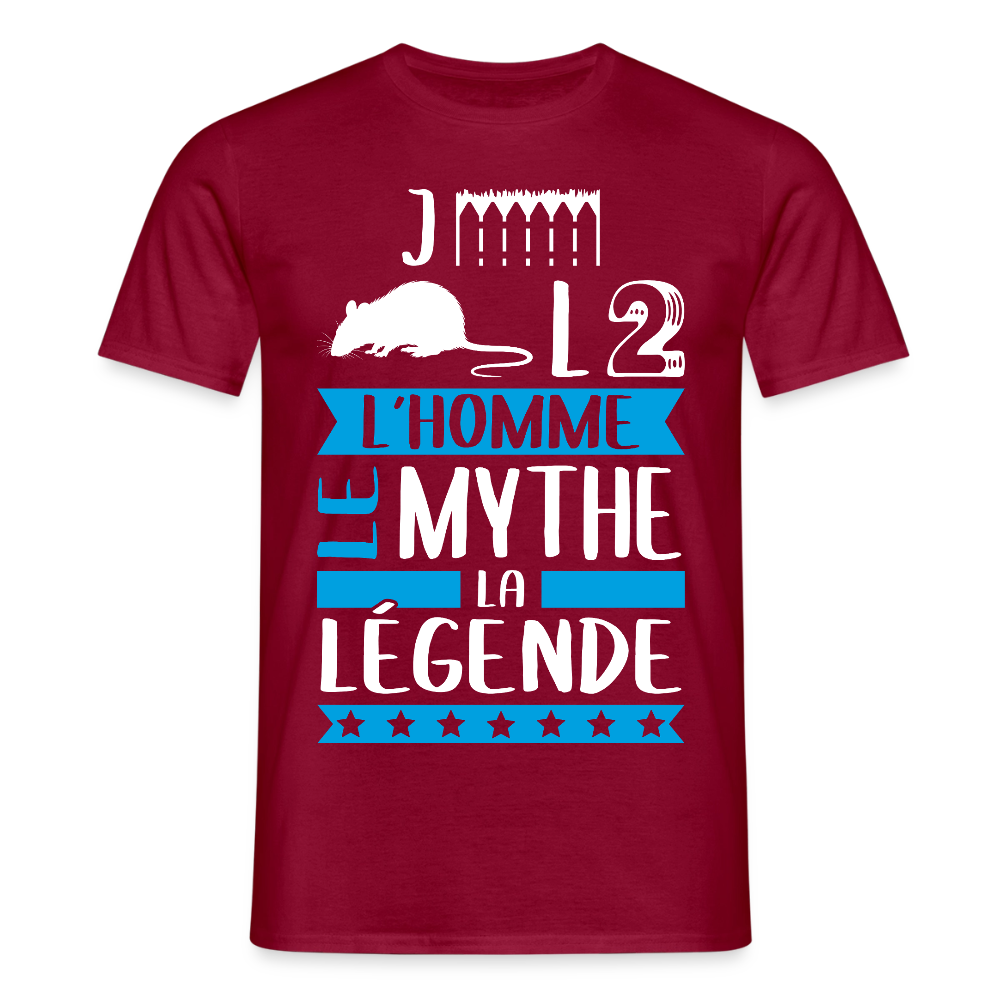 T-shirt homme Gérald rébus – L’homme, le mythe, la légende - rouge brique