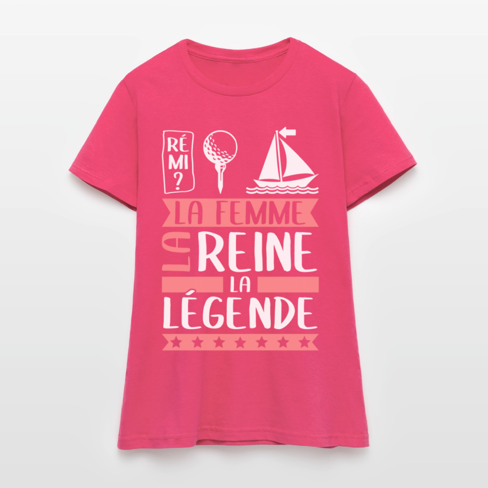 T-shirt femme Fatima rébus – La femme, la reine, la légende - rose azalée