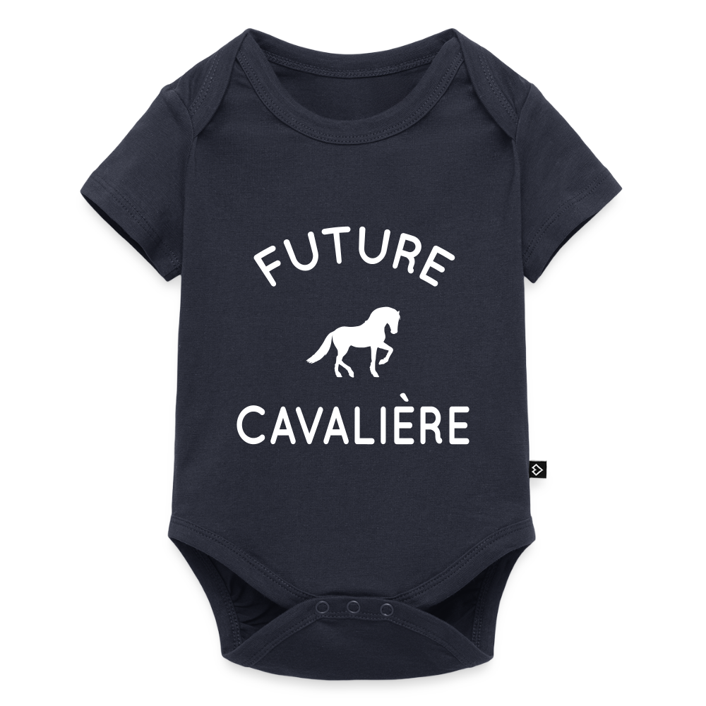 Body Bébé bio manches courtes - Future cavalière - bleu marine