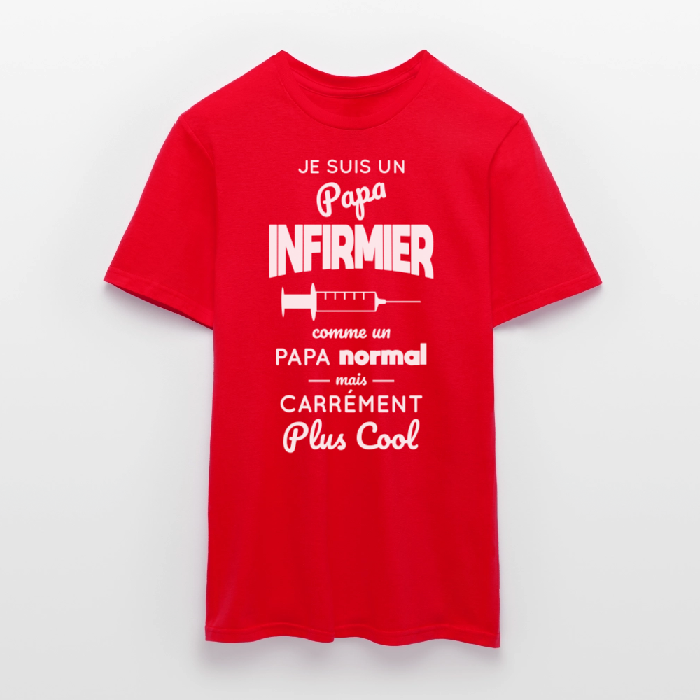 T-shirt Homme - Papa infirmier plus cool - rouge