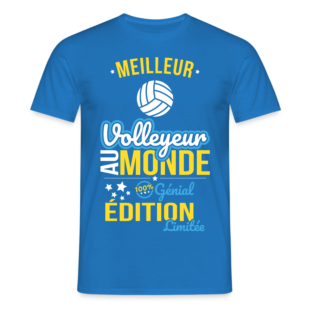 T-shirt Homme - Meilleur Volleyeur au monde - 100% génial - bleu royal