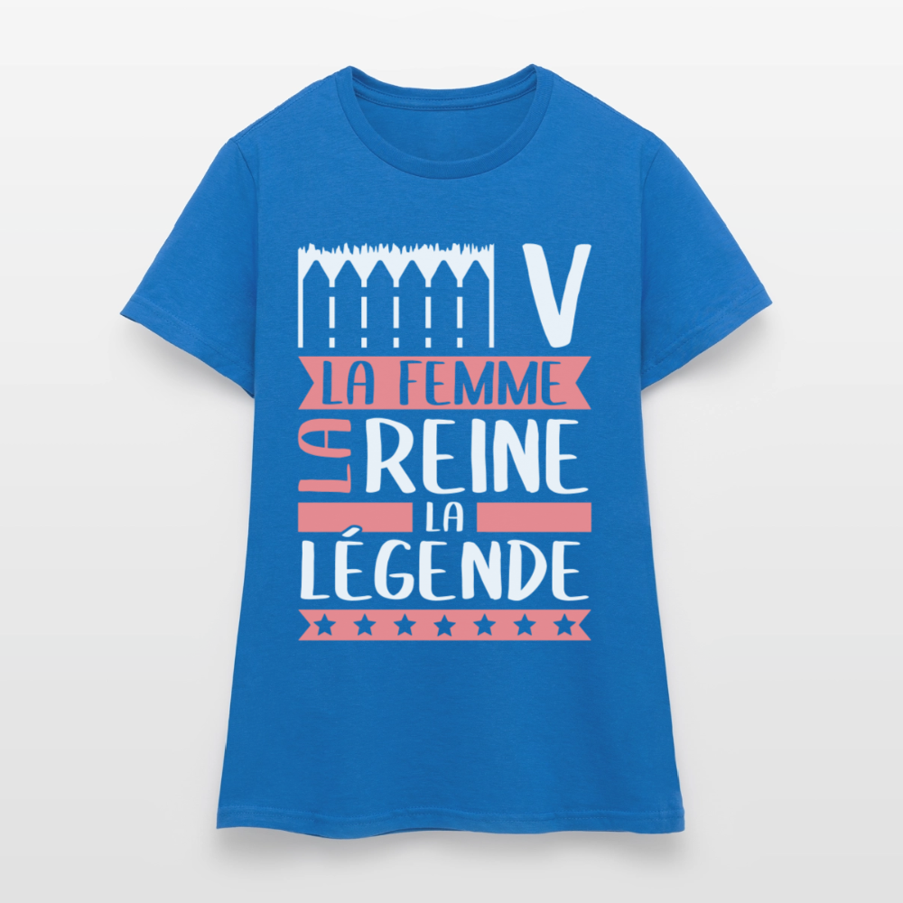T-shirt femme Eve rébus – La femme, la reine, la légende - bleu royal