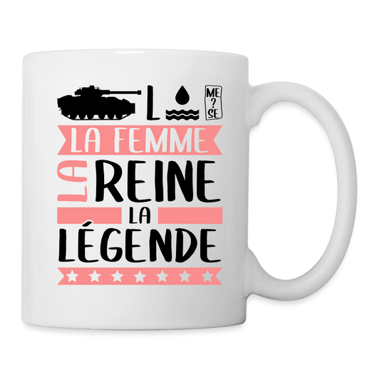 Mug Charlotte Charlotte rébus – La femme, la reine, la légende - blanc