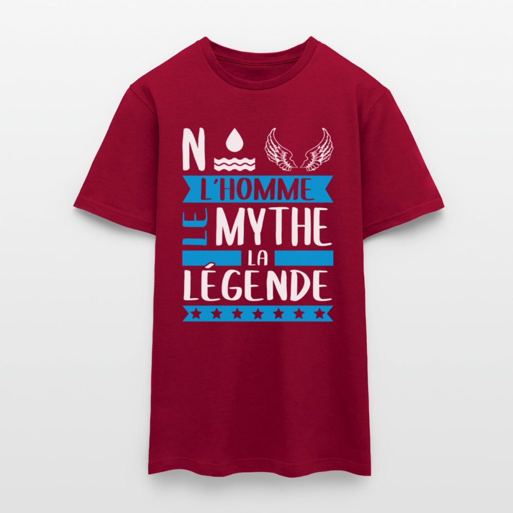 T-shirt homme Noël rébus – L’homme, le mythe, la légende - rouge brique