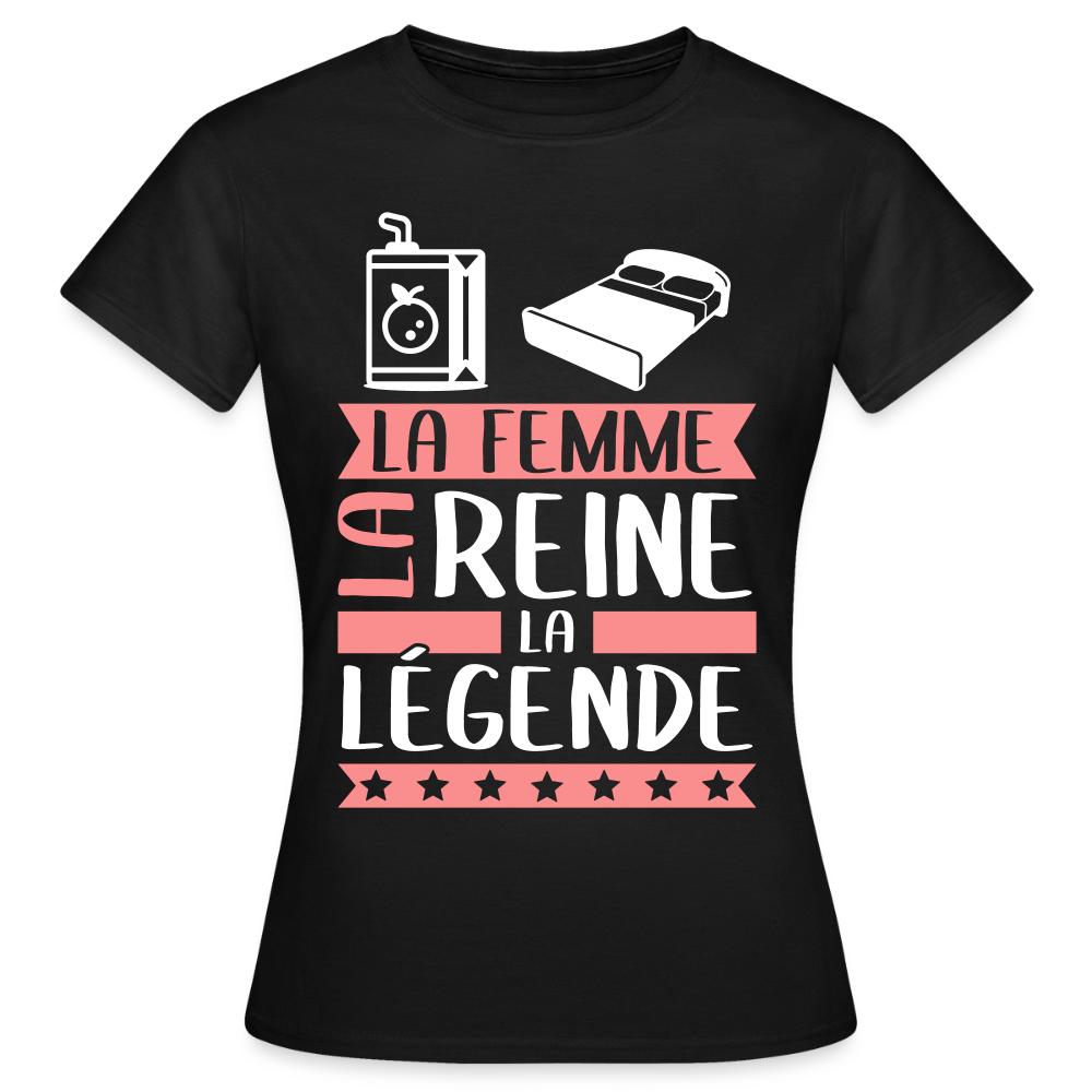 T-shirt femme Julie rébus – La femme, la reine, la légende - noir