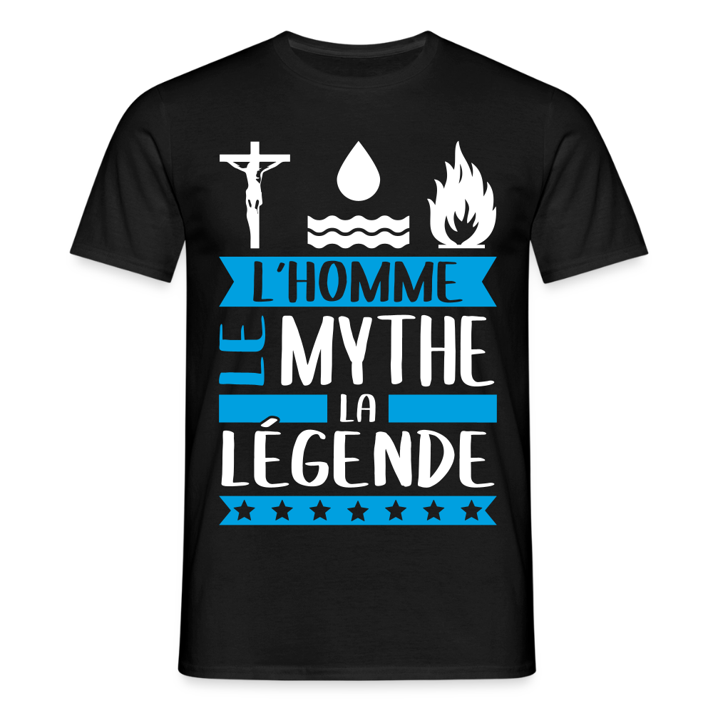 T-shirt homme Christophe rébus – L’homme, le mythe, la légende - noir