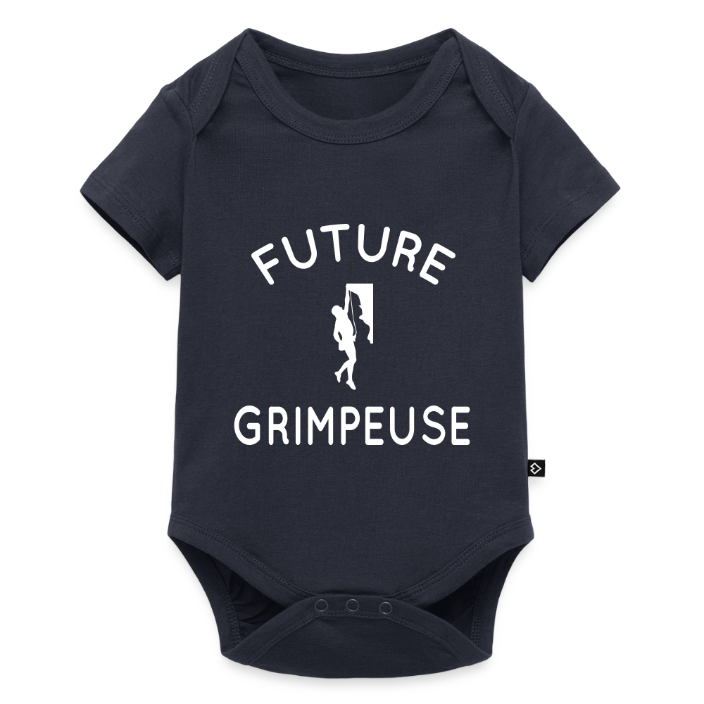 Body Bébé bio manches courtes - Future grimpeuse - bleu marine